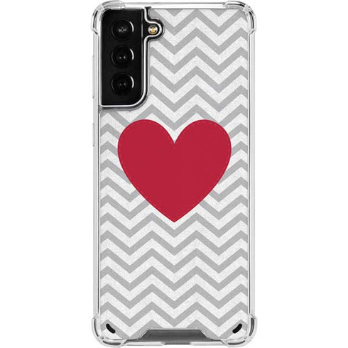 Chevron Heart Galaxy S21 Plus 5G Clear Case