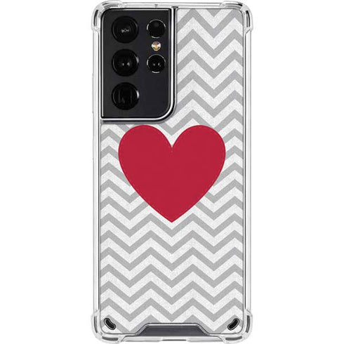 Chevron Heart Galaxy S21 Ultra 5G Clear Case