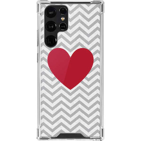 Chevron Heart Galaxy S22 Ultra Clear Case