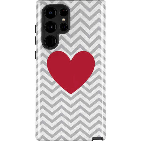 Chevron Heart Galaxy S22 Ultra Pro Case