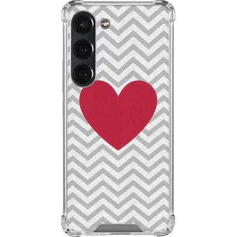 Chevron Heart Galaxy S23 Clear Case