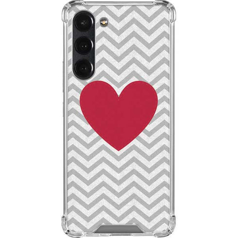 Chevron Heart Galaxy S23 Plus Clear Case