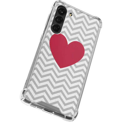 Chevron Heart Galaxy S23 Plus Clear Case