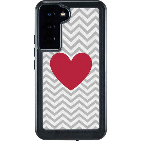 Chevron Heart Galaxy S23 Plus Waterproof Case