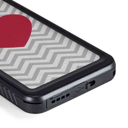 Chevron Heart Galaxy S23 Plus Waterproof Case