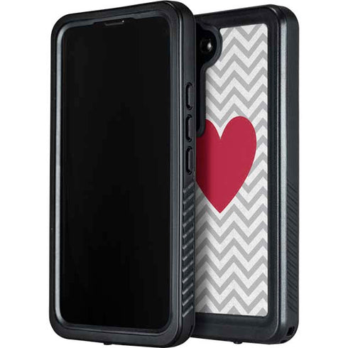 Chevron Heart Galaxy S23 Waterproof Case