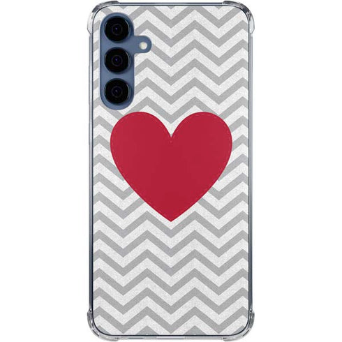 Chevron Heart Galaxy S24 Clear Case