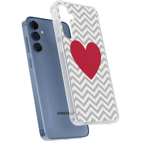 Chevron Heart Galaxy S24 Clear Case