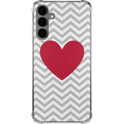 Chevron Heart Galaxy S24 Plus Clear Case