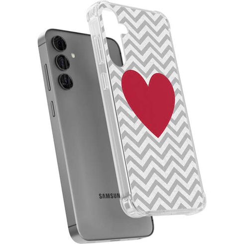 Chevron Heart Galaxy S24 Plus Clear Case
