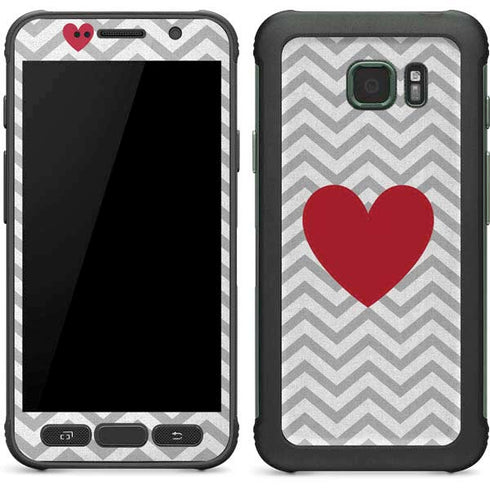 Chevron Heart Galaxy S7 Active Skin