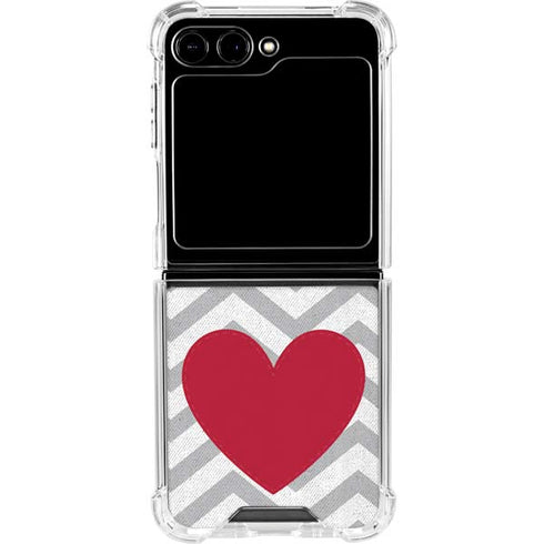 Chevron Heart Galaxy Z Flip5 5G Clear Case