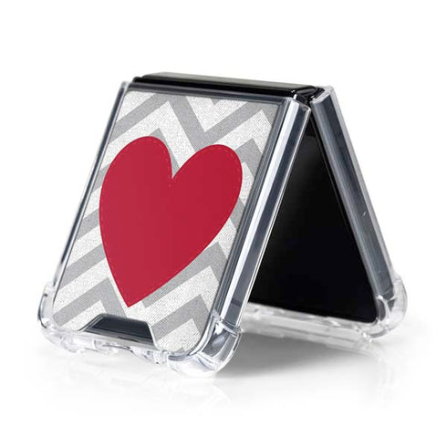Chevron Heart Galaxy Z Flip5 5G Clear Case