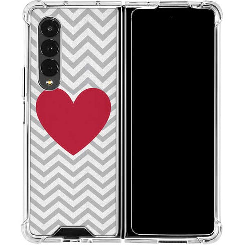 Chevron Heart Galaxy Z Fold4 5G Clear Case