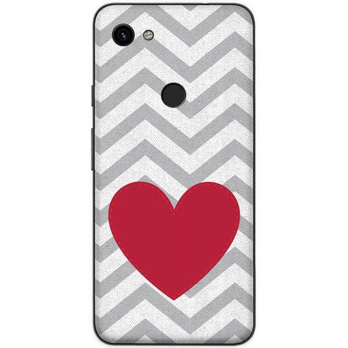 Chevron Heart Google Pixel 3a XL Skin