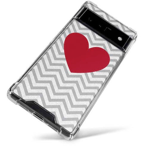 Chevron Heart Google Pixel 6 Clear Case