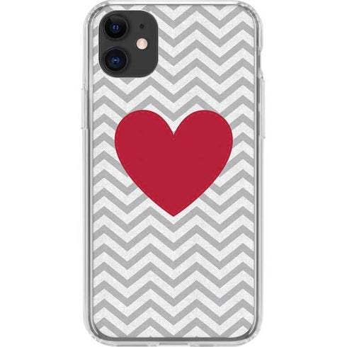 Chevron Heart iPhone 11 Clear Case