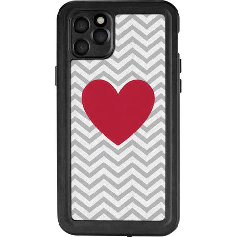 Chevron Heart iPhone 11 Pro Max Waterproof Case