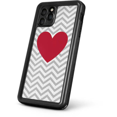 Chevron Heart iPhone 11 Pro Max Waterproof Case