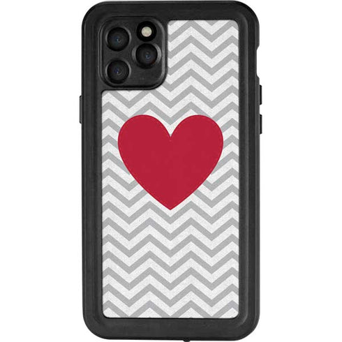 Chevron Heart iPhone 11 Pro Waterproof Case