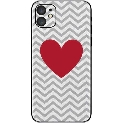 Chevron Heart iPhone 11 Skin