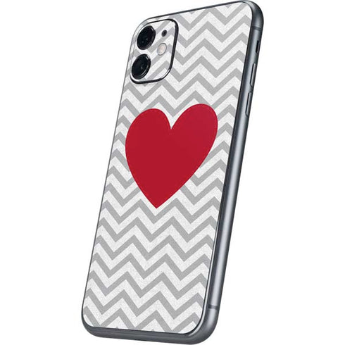 Chevron Heart iPhone 11 Skin