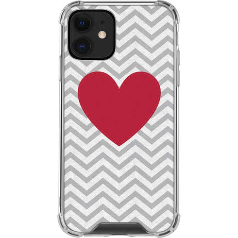 Chevron Heart iPhone 12 Clear Case