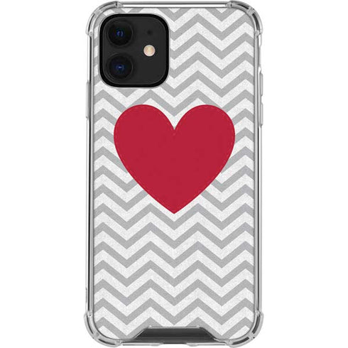 Chevron Heart iPhone 12 Mini Clear Case