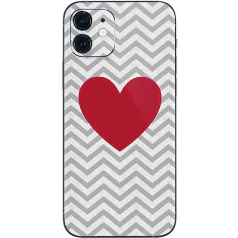 Chevron Heart iPhone 12 Mini Skin