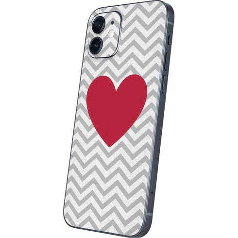 Chevron Heart iPhone 12 Mini Skin