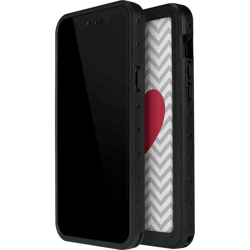 Chevron Heart iPhone 12 Mini Waterproof Case