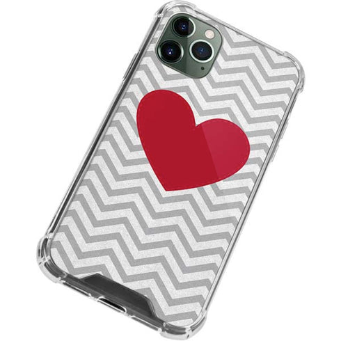 Chevron Heart iPhone 12 Pro Clear Case