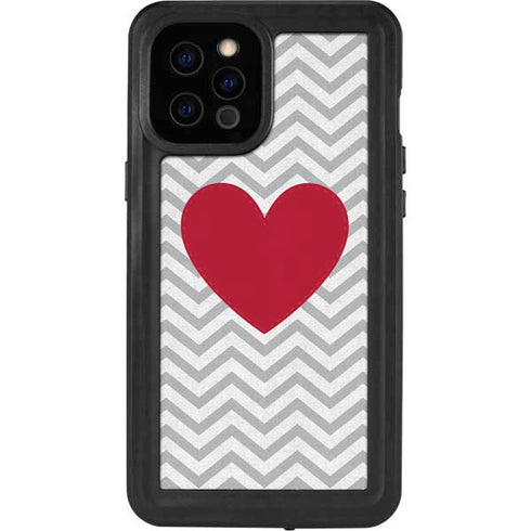 Chevron Heart iPhone 12 Pro Max Waterproof Case