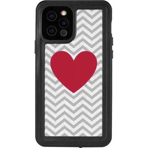 Chevron Heart iPhone 12 Pro Waterproof Case