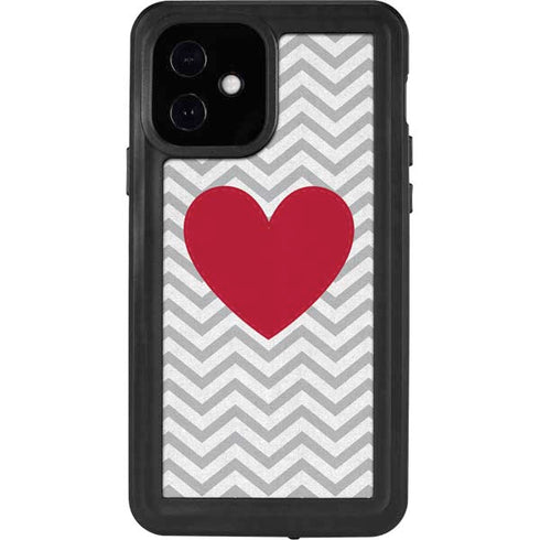 Chevron Heart iPhone 12 Waterproof Case