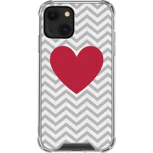 Chevron Heart iPhone 13 Mini Clear Case
