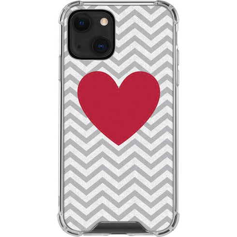 Chevron Heart iPhone 14 Clear Case
