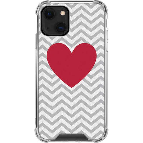 Chevron Heart iPhone 14 Plus Clear Case