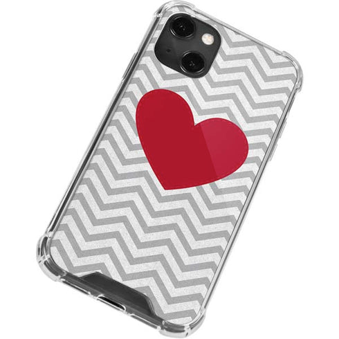 Chevron Heart iPhone 14 Plus Clear Case