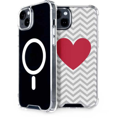 Chevron Heart iPhone 15 Plus MagSafe Case