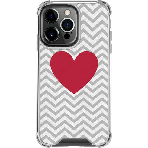 Chevron Heart iPhone 14 Pro Clear Case