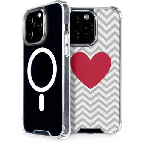Chevron Heart iPhone 15 Pro MagSafe Case