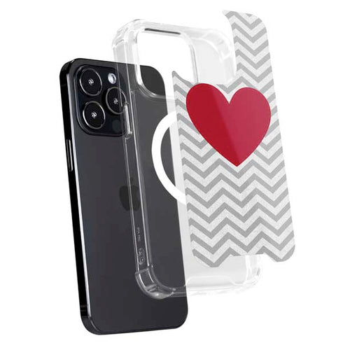 Chevron Heart iPhone 15 Pro MagSafe Case
