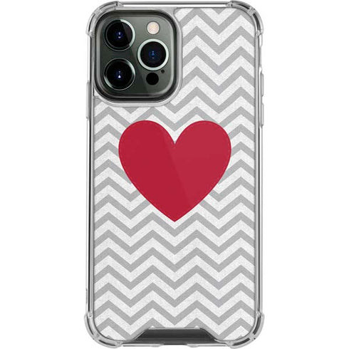 Chevron Heart iPhone 15 Pro Max Clear Case