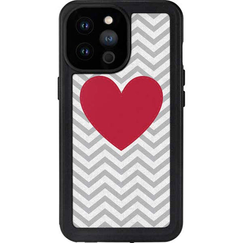 Chevron Heart iPhone 14 Pro Max Waterproof Case
