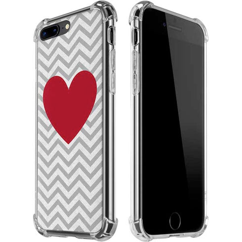 Chevron Heart iPhone 7/8 Plus Clear Case