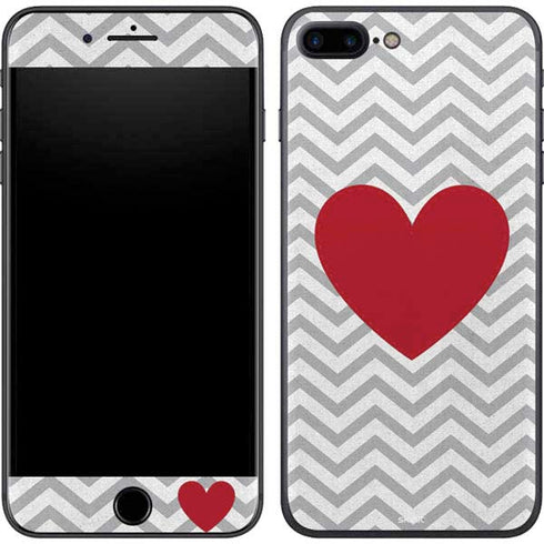 Chevron Heart iPhone 8 Plus Skin
