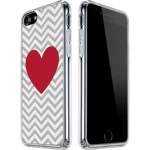 Chevron Heart iPhone SE (2nd & 3rd Gen) Clear Case