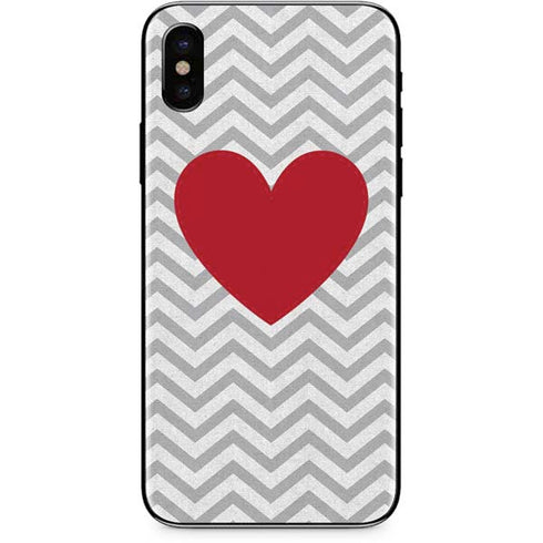 Chevron Heart iPhone X Skin