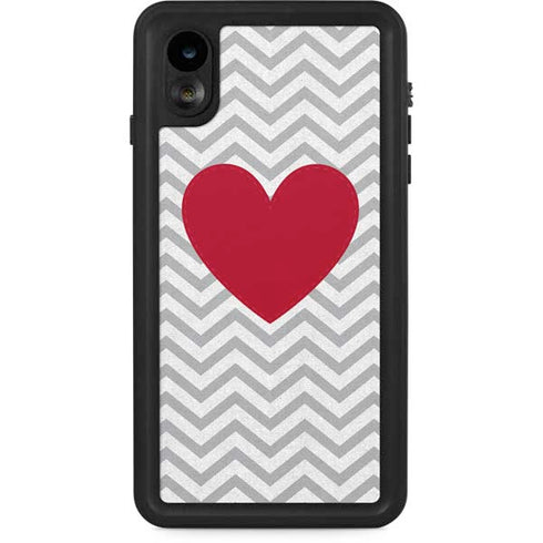 Chevron Heart iPhone XR Waterproof Case